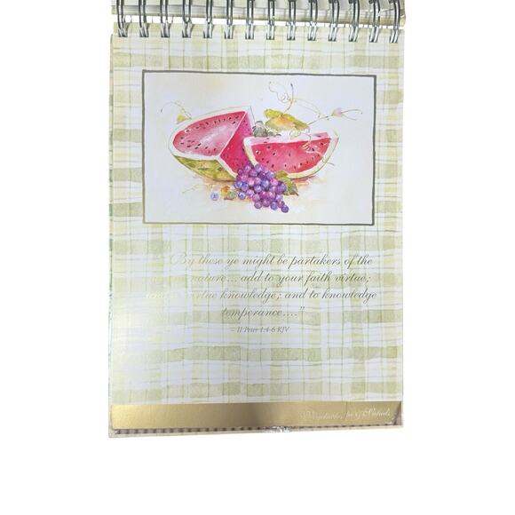 Daysprings Christian Spiral Recipe Book w/Easel Stand Fruit Print Hardcover - Picture 15 of 15